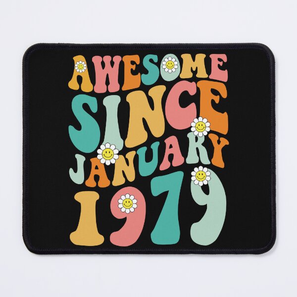 Item preview, Awesome Since January 1979 | Made In 1979 | Retro Groovy Birthday designed and sold by Christina-grich.