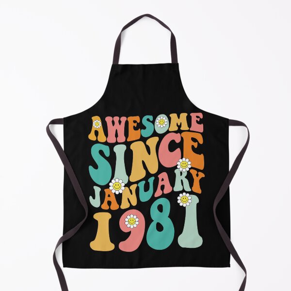 Item preview, Awesome Since January 1981 | Made In 1981 | Retro Groovy Birthday designed and sold by Christina-grich.