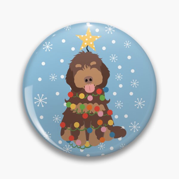 Item preview, Brown Tan Cockapoo Cavapoo Christmas Tree  designed and sold by Lulupainting.
