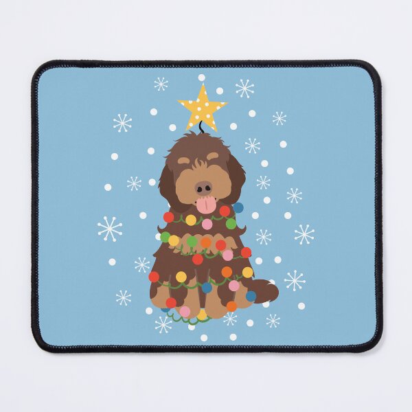 Item preview, Brown Tan Cockapoo Cavapoo Christmas Tree designed and sold by Lulupainting.
