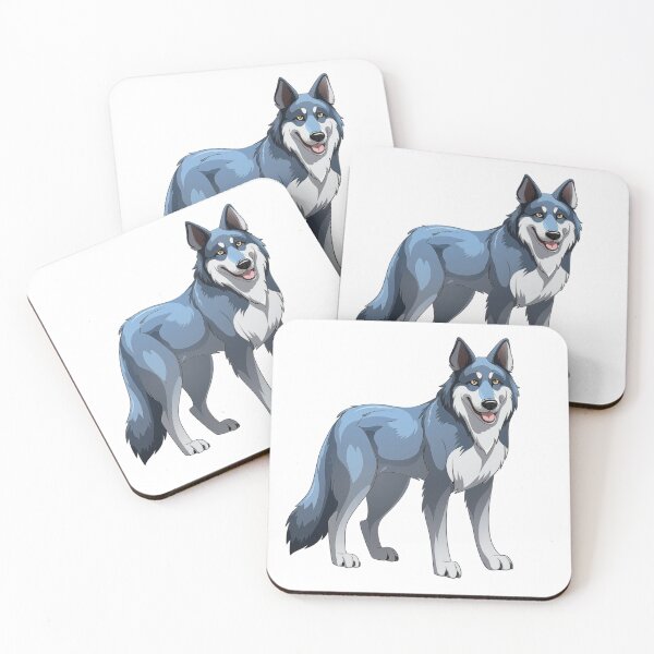 Item preview, Blue cartoon wolfdog designed and sold by pawmad.