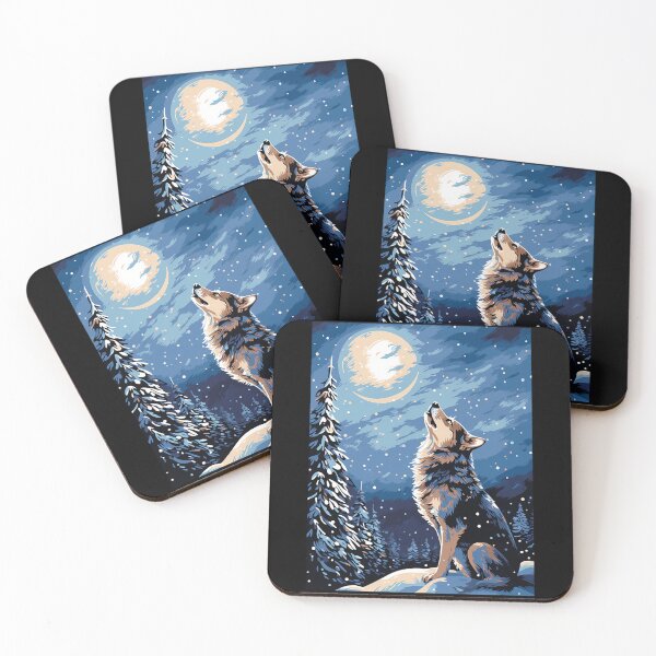 Item preview, Wolf And Full Moon designed and sold by Timothystore-.