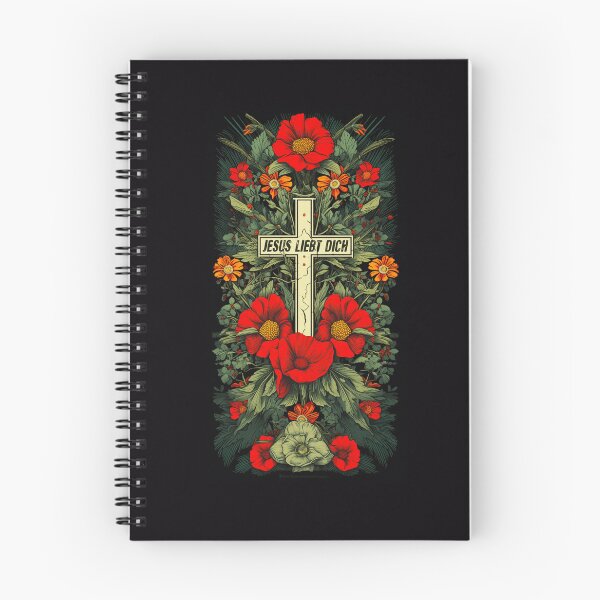 Item preview, Cross with red flowers - Jesus loves you designed and sold by Seelenretter.