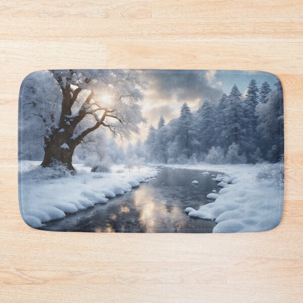 Item preview, Winter landscape with an old tree at the river designed and sold by twisted-dot.
