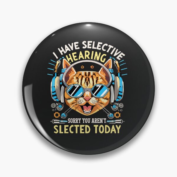 Item preview, I Have Selective Hearing cool funny cat design headphones designed and sold by Pitchou07.