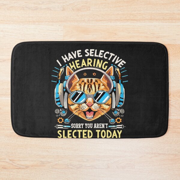 Item preview, I Have Selective Hearing cool funny cat design headphones designed and sold by Pitchou07.