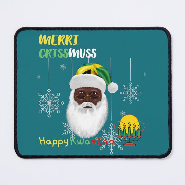 Artikelvorschau, Lustiger schwarzer jamaikanischer Weihnachtsmann, Merri Crissmuss in jamaikanischem Patois, Kwanzaa-Segen entworfen und verkauft von Right-UR.