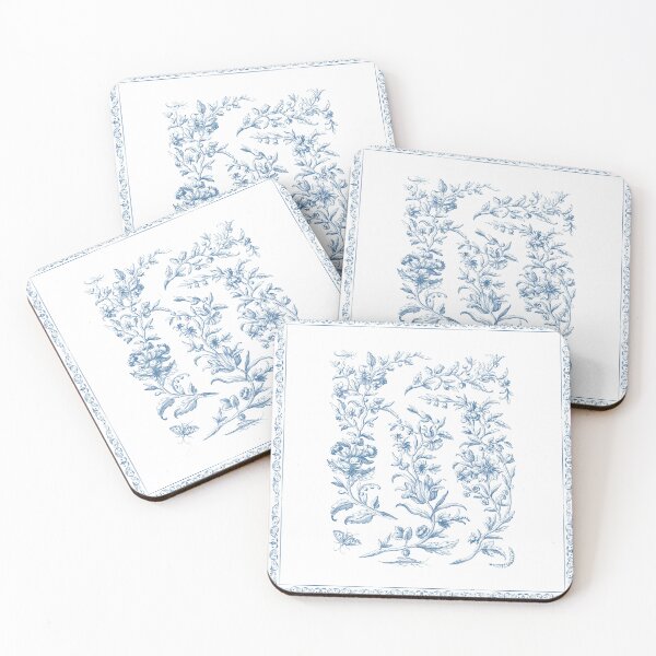 Item preview, Blue botanical flowers in frame designed and sold by aliztisoczki.