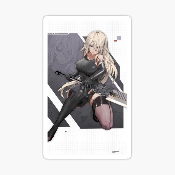 "A2 Character profile, Nikke x Nier Automata" Sticker by Demray | Redbubble