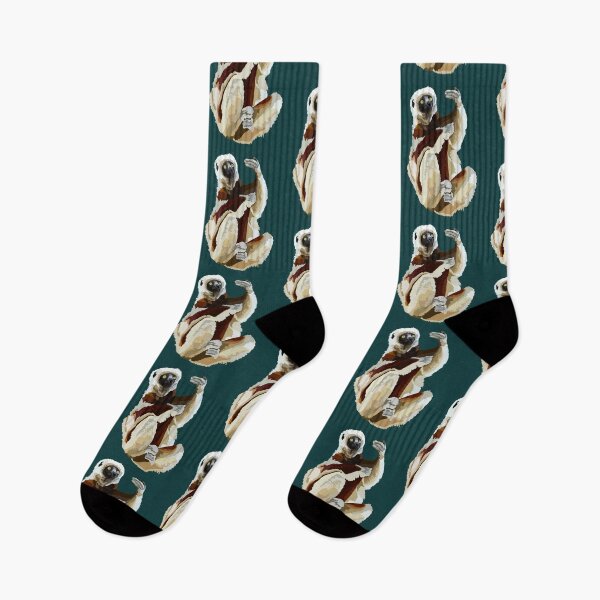 Item preview, S is for Sifaka Lemur,Sifaka Lemur Illustration – Primate Art for Wildlife and Nature Lovers designed and sold by PrettylittlepastelUk.