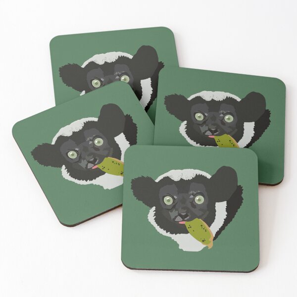 Artikelvorschau, I steht für Indri Lemur, Indri Lemur Illustration – Majestätische Primatenkunst für Wildtier- und Naturliebhaber entworfen und verkauft von PrettylittlepastelUk.