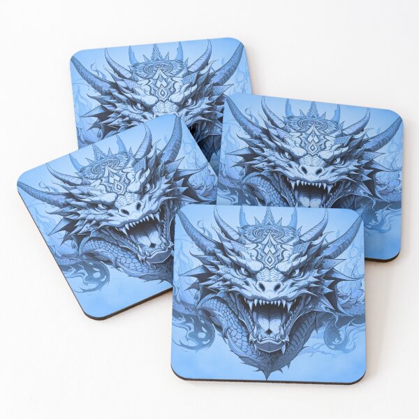 Item preview, Dragon Head in Blue Tone designed and sold by NordicBadger.