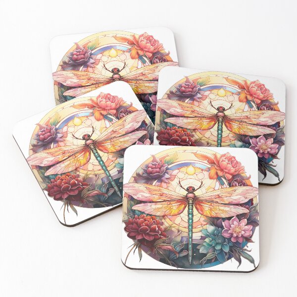 Item preview, Blossomdrake Dragonfly - Floral Winged Majesty Illustration designed and sold by Etherweave.