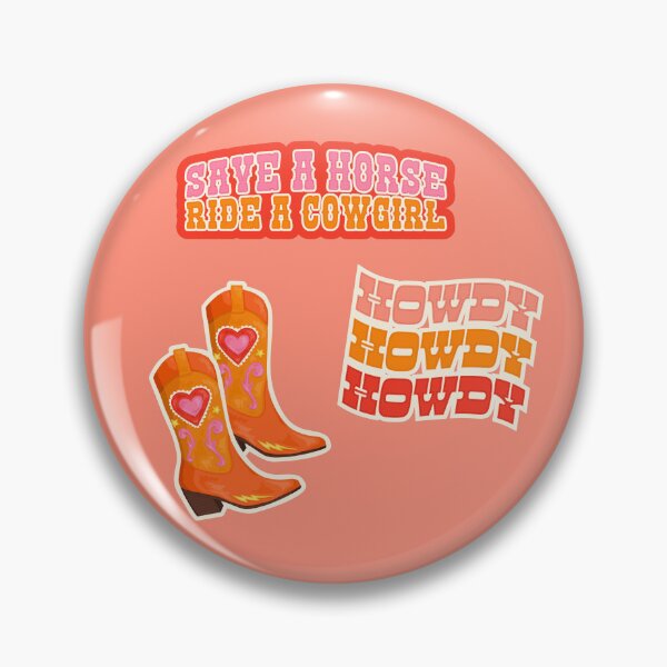 Aperçu de l'œuvre Cowgirl, cowboy, western, salut, motif rodéo créée et vendue par Tickled Spink Studios.