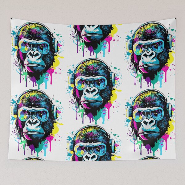 Item preview, Gorilla Colorful - Gorilla with Sunglasses designed and sold by BabyYodaSticker.