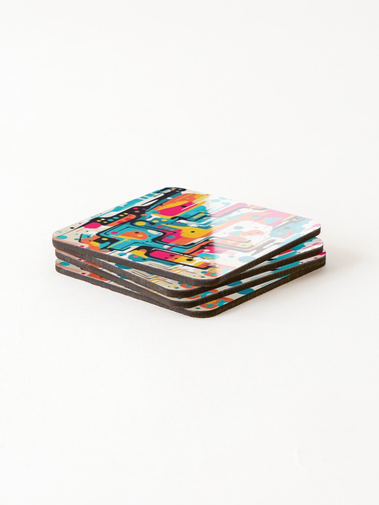 Thumbnail 4 of 5, Coasters (Set of 4), Dynamic Color Contrast designed and sold by PixelPrisma.