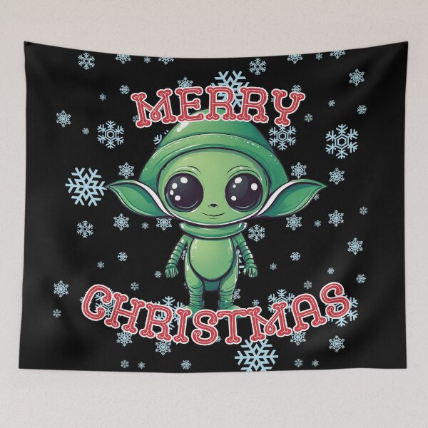 Item preview, Cute Alien Santa - Merry Christmas designed and sold by letsgetinspired.