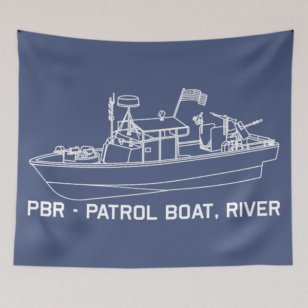 Item preview, Patrol Boat, River PBR Vietnam War Army Blueprint Schematic American Flag Gift designed and sold by MilitaryMart.