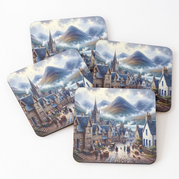 Item preview, Scotland Village - AI Art designed and sold by Oilix.