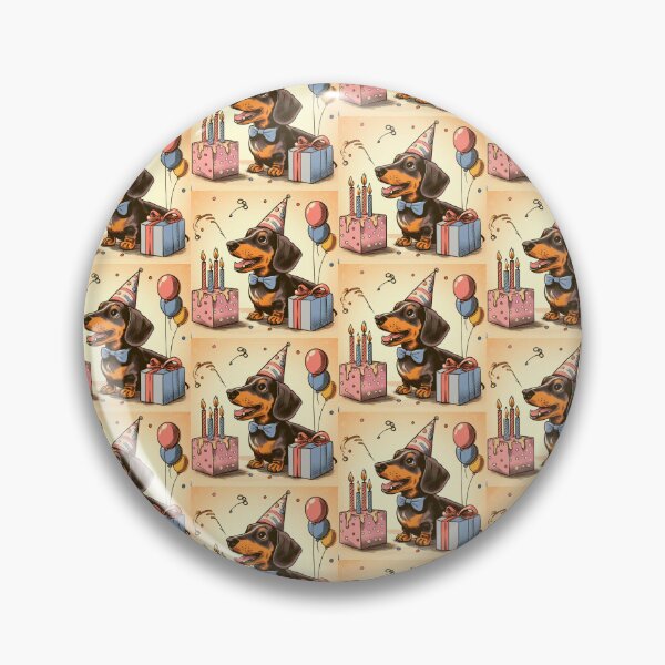 Item preview, Retro daschund celebrating birthday designed and sold by thebennington12.