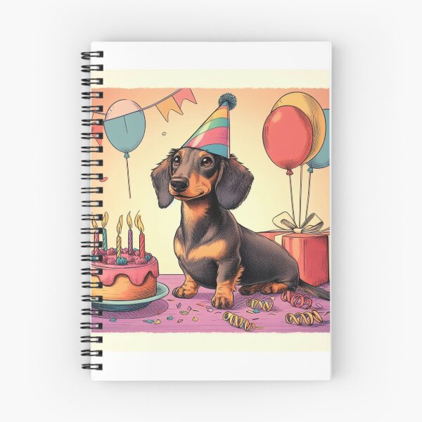 Item preview,  Retro daschund celebrating birthday with cake designed and sold by thebennington12.
