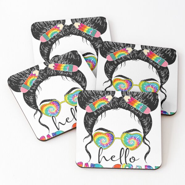 Item preview, Hello 2nd Second Grade Messy Bun Back To School Tie Dye Girl designed and sold by DaxStephenson.