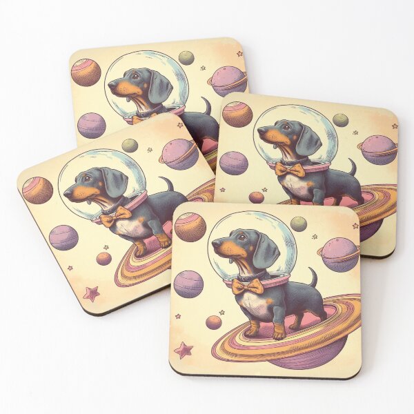 Item preview, Retro daschunds celebrating lost in space designed and sold by thebennington12.
