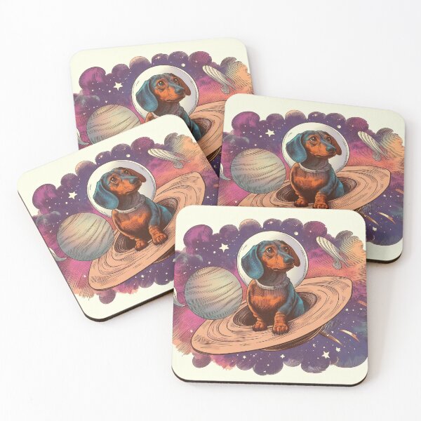 Item preview,  Retro watercolor daschunds lost in space designed and sold by thebennington12.