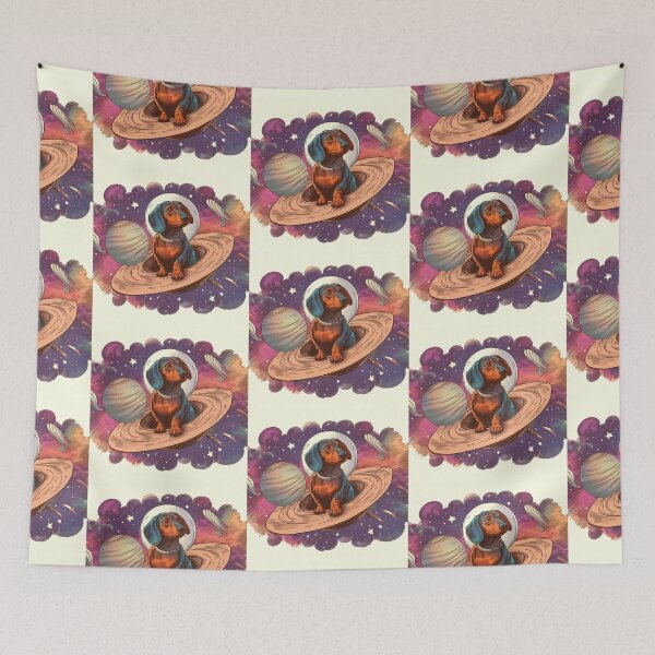 Item preview,  Retro watercolor daschunds lost in space designed and sold by thebennington12.