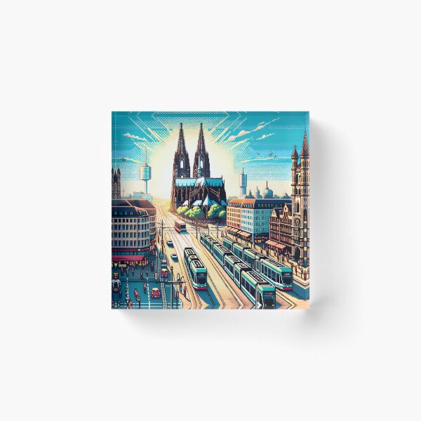 Item preview, Vibrant pixel art of Cologne landmarks designed and sold by Favorablegin.
