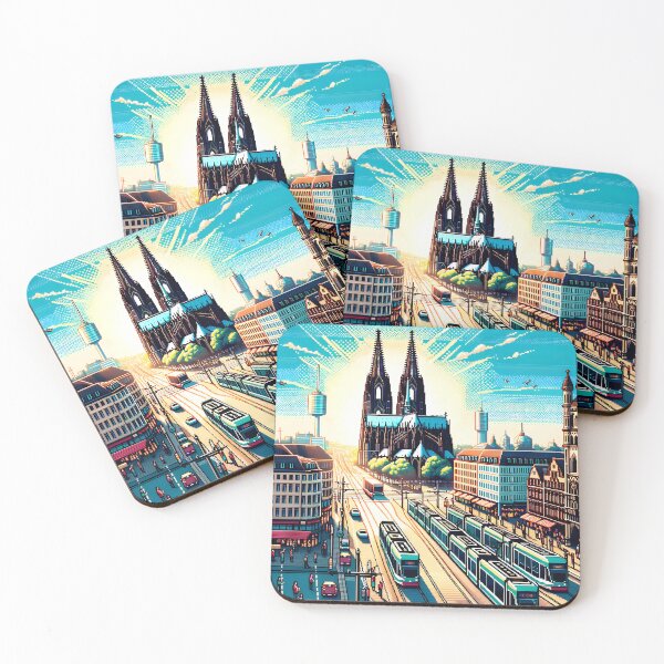 Item preview, Vibrant pixel art of Cologne landmarks designed and sold by Favorablegin.
