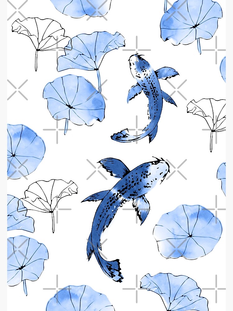 Waterlily koi in blue by adenaJ