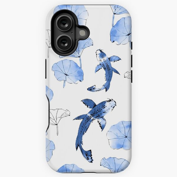 Item preview, Waterlily koi in blue designed and sold by adenaJ.