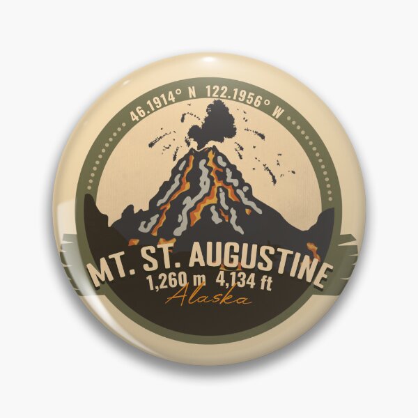 Item preview, Mount Saint Augustine Alaska Volcanoes Retro Badge Hiking Outdoor Adventure designed and sold by mountainfad.