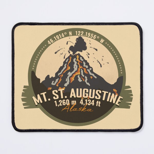 Item preview, Mount Saint Augustine Alaska Volcanoes Retro Badge Hiking Outdoor Adventure designed and sold by mountainfad.
