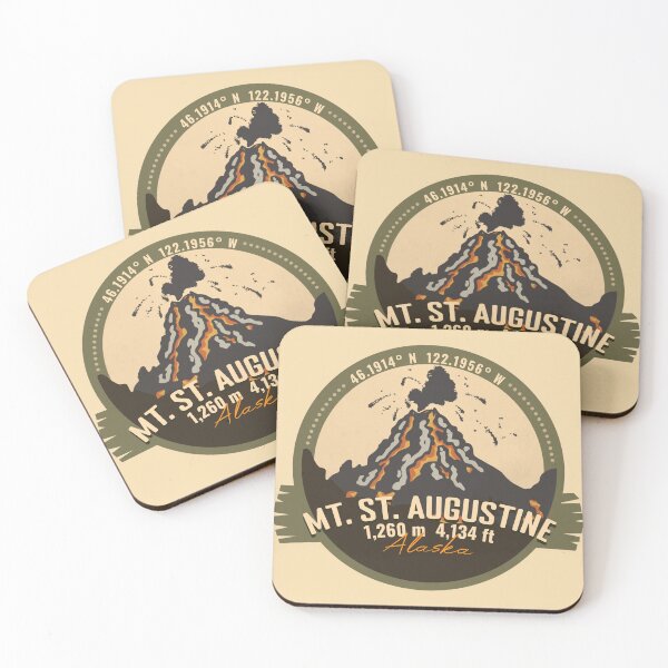 Item preview, Mount Saint Augustine Alaska Volcanoes Retro Badge Hiking Outdoor Adventure designed and sold by mountainfad.