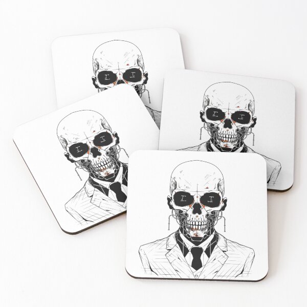 Item preview, Special agent "Skull" line art t-shirt design designed and sold by AiApparel24-art.