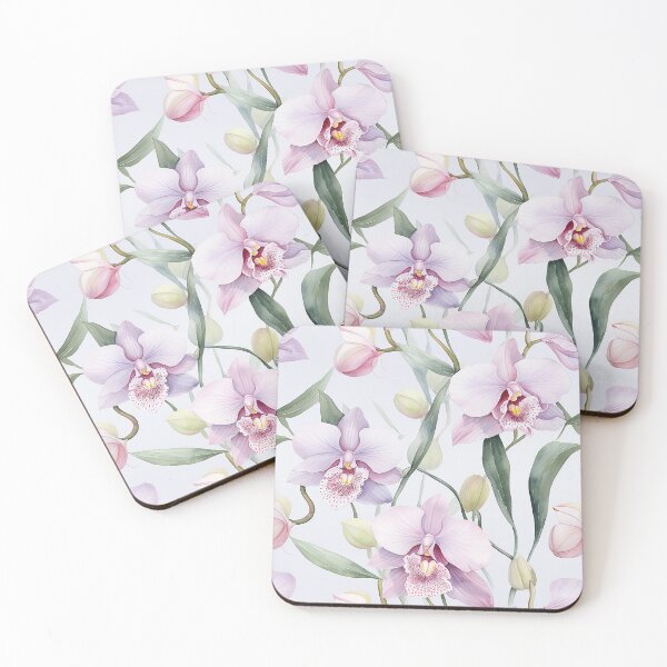 Item preview, A Seamless pattern orchid flower and white background. designed and sold by MaiKaze.