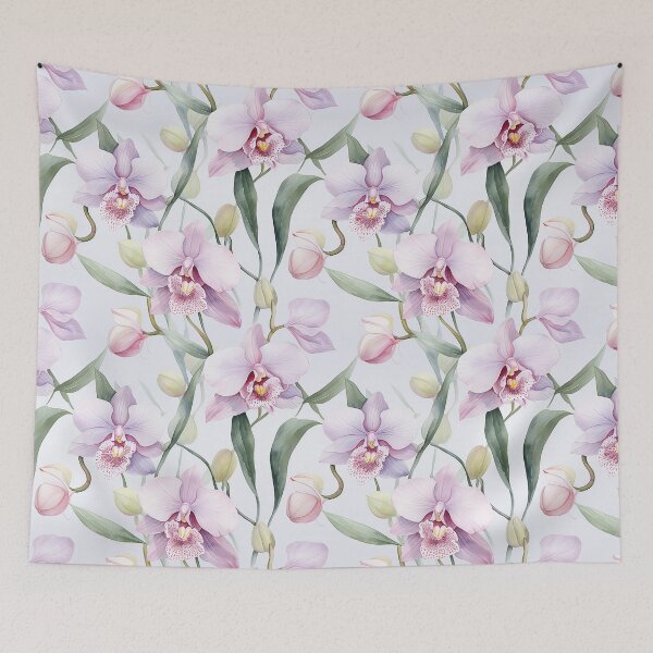 Item preview, A Seamless pattern orchid flower and white background. designed and sold by MaiKaze.