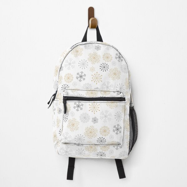 Item preview, Christmas pattern of gold and gray snowflakes on a white background designed and sold by NataliaVVV.