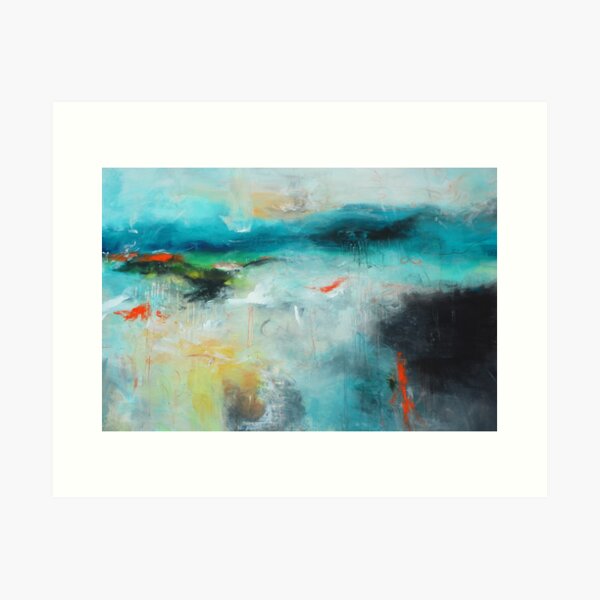 Item preview, Newton's Alchemy Print from Original Aqua Blue Painting  designed and sold by AndradaArt.