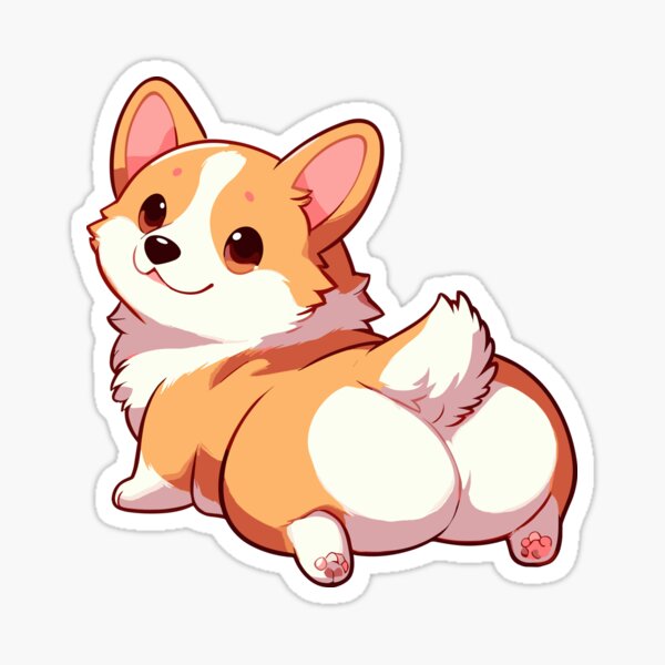 Cute Corgi Dog Butt Winking Vinyl Sticker, Puppy Best Friend Gift