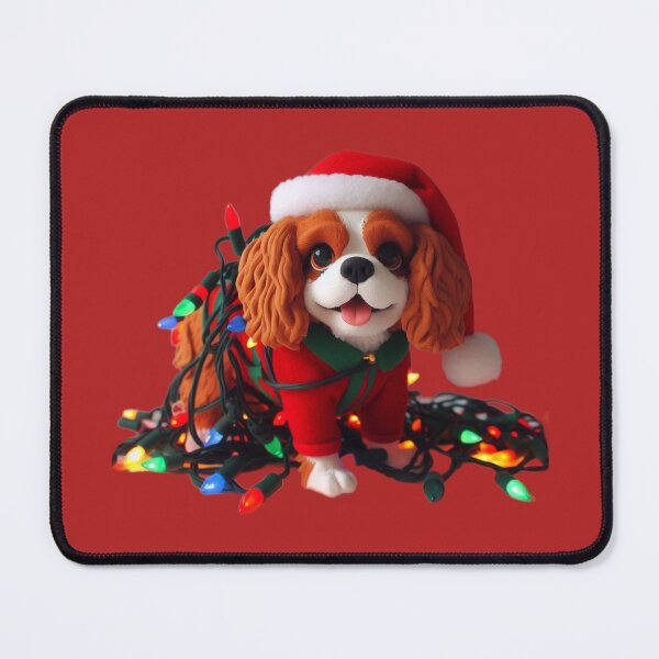 Item preview, Playful Cavalier King Charles Spaniel helping with the Christmas lights designed and sold by barksandsqueaks.