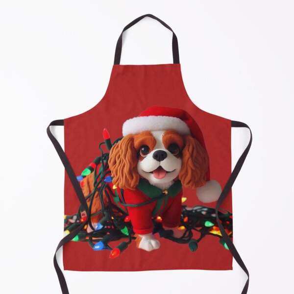 Item preview, Playful Cavalier King Charles Spaniel helping with the Christmas lights designed and sold by barksandsqueaks.