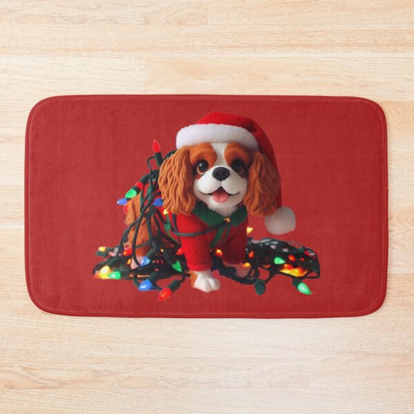 Item preview, Playful Cavalier King Charles Spaniel helping with the Christmas lights designed and sold by barksandsqueaks.