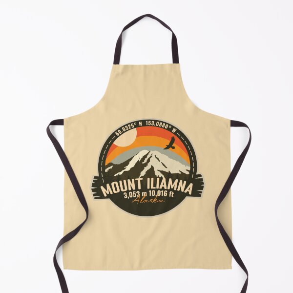 Item preview, Mount Iliamna Volcano Alaska Retro Badge Hiking Adventure designed and sold by mountainfad.