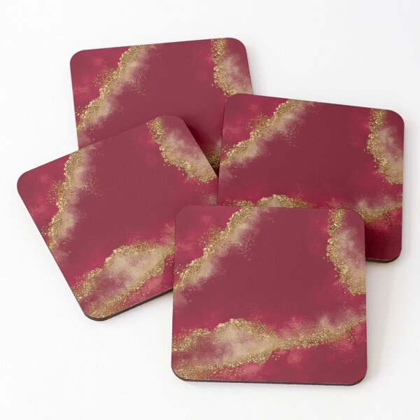 Item preview, Golden Aura Deep Red Marble  designed and sold by Hawa Shama.