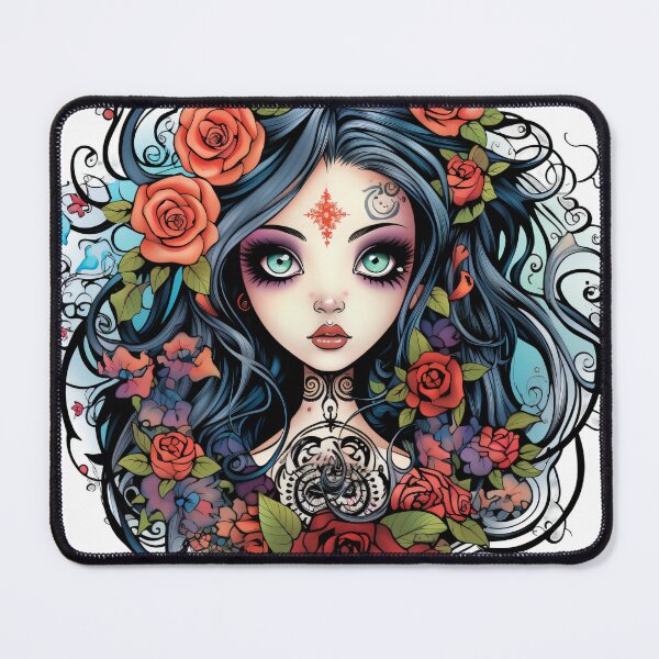 Item preview, Mysterious Tattooed Floral Lady designed and sold by Dannypryce.