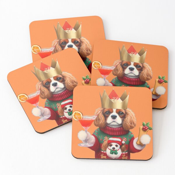 Item preview, Festive Cavalier King Charles Spaniel designed and sold by barksandsqueaks.