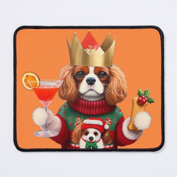 Item preview, Festive Cavalier King Charles Spaniel designed and sold by barksandsqueaks.
